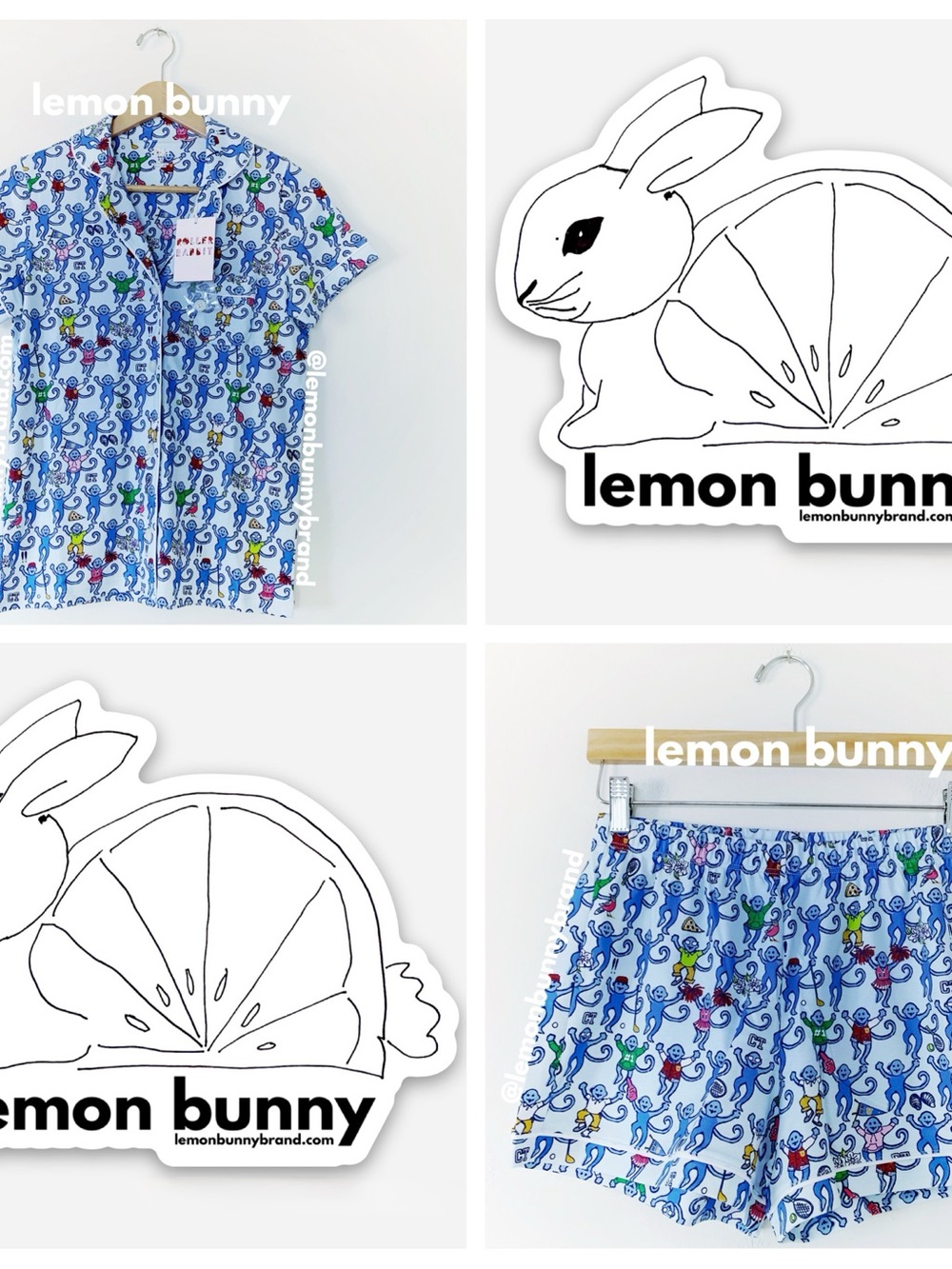 Roller Rabbit Greenwich Monkey Polo Pajamas in Blue Monkey Sz X-Small XS New NWT